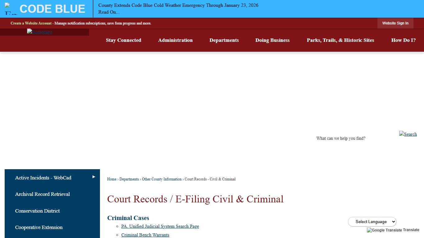 Court Records / E-Filing Civil & Criminal | Montgomery County, PA - Official Website